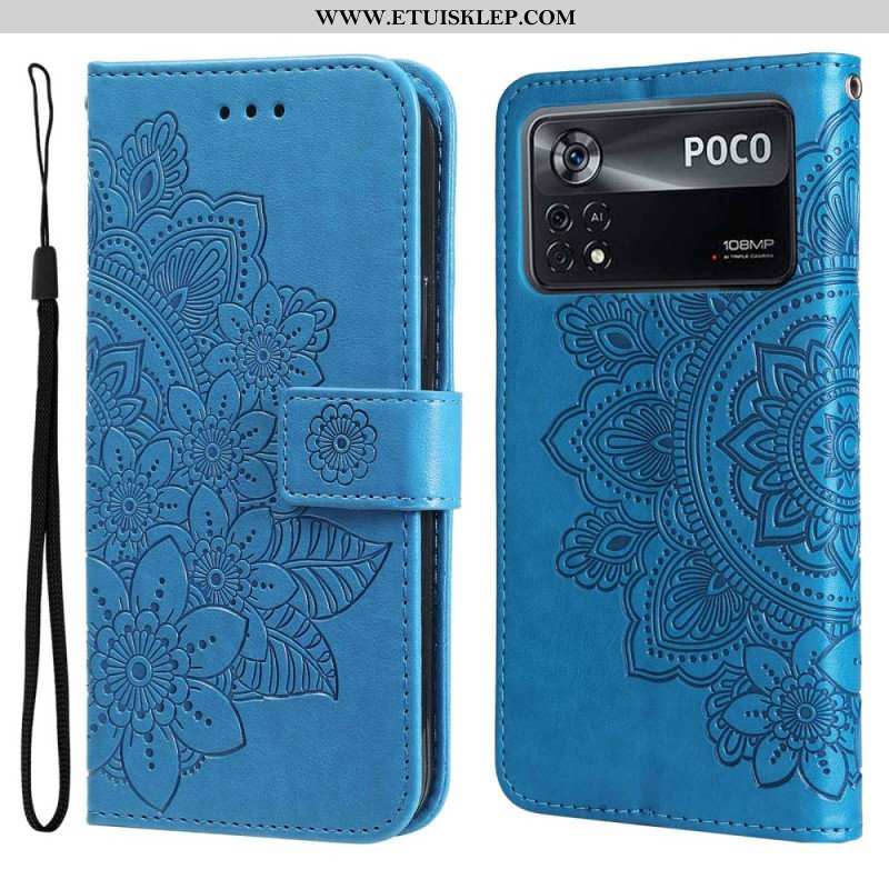 Etui Folio do Poco X4 Pro 5G z Łańcuch Paskowata Mandala